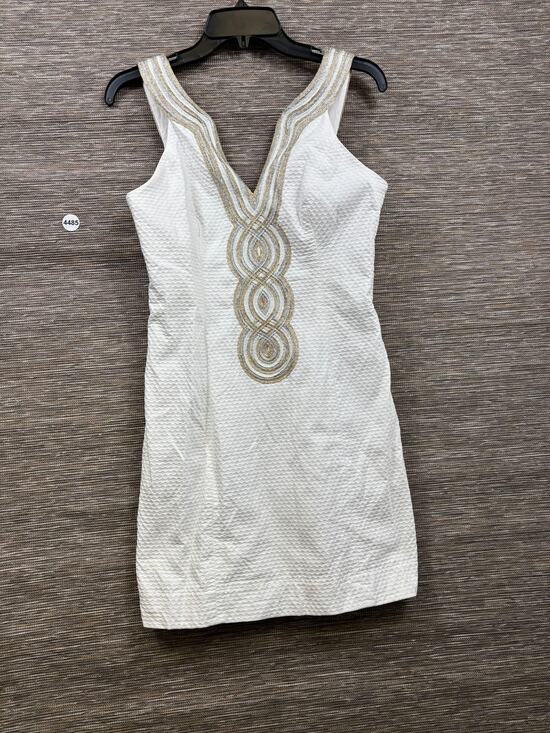 Lilly Pulitzer Dresses & Skirts - Lilly Pulitzer Dress Womens Size 2 White Embroidered V Neck Sheath Short Party